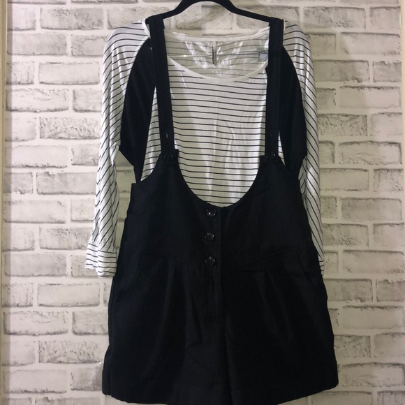 Forever 21 Pants - F21 Black High Waist Overall Shorts